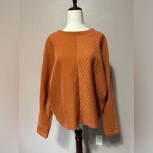 A New Day Women's Orange
Quilted Crew Neck Dolman Sleeve
Pullover Top sz XL